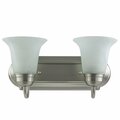 Sunlite 14-in. Vanity Light, Wall Sconce, Bell-Shaped Alabaster Glass Shades, 60W A19 Bulb, Brushed Nickel 45430-SU
